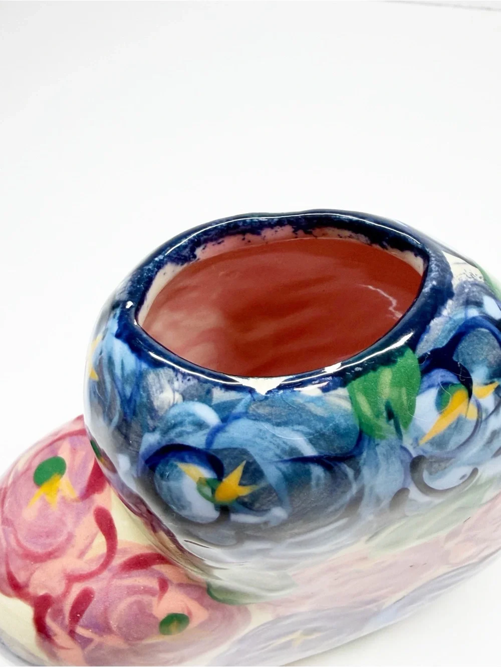 Vintage Lesal Hand Painted Floral Heart Vase